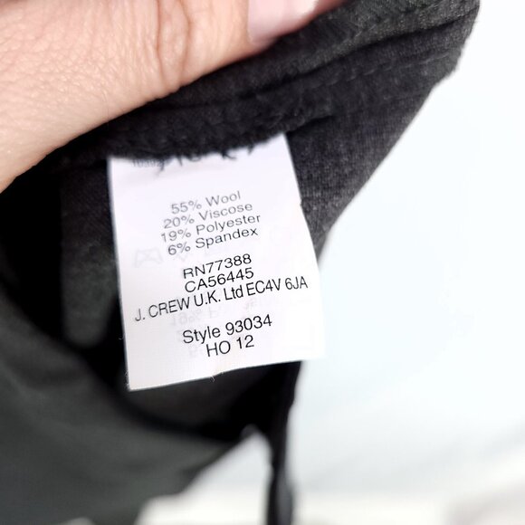 J.Crew Minnie Wool Blend Dress Pants Womens Size 12 Gray Side Zip Straight Leg - Picture 12 of 13